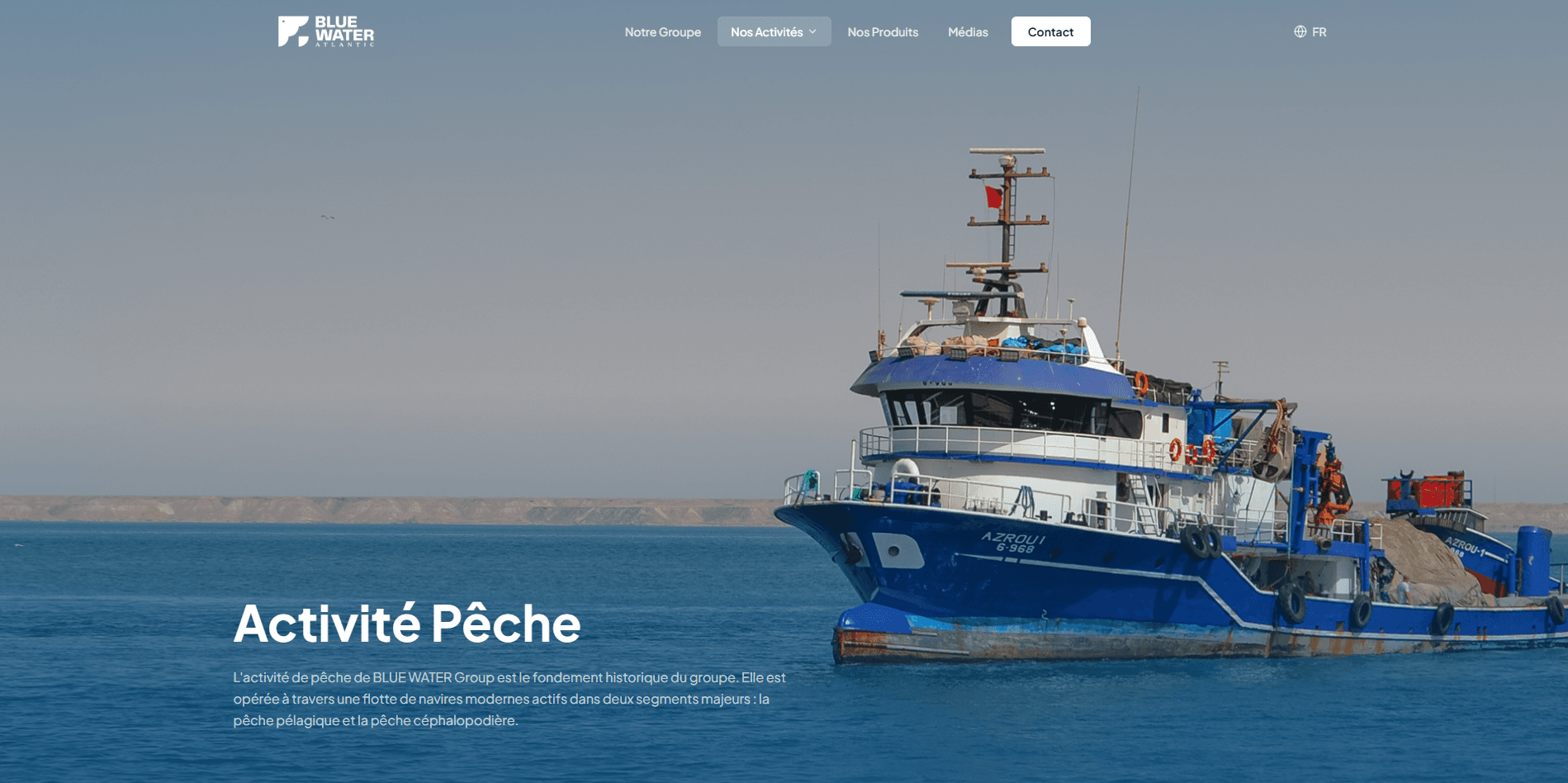 Blue Water — Seafood group website